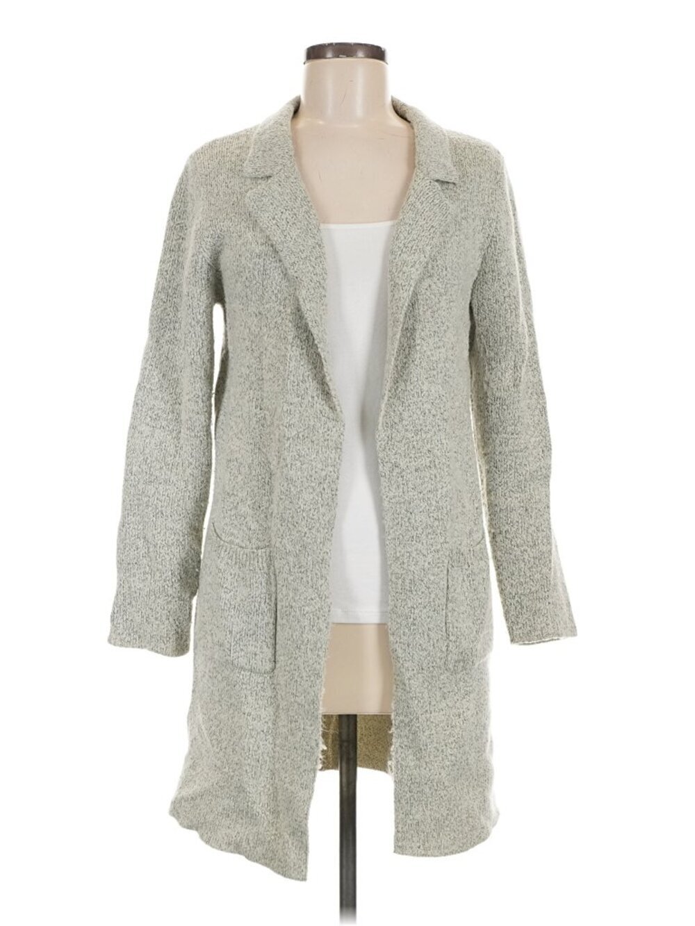 Monteau Gray Open Front Cardigan Sweater - Size Medium